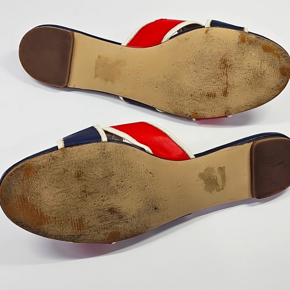 J Crew Women's Navy and Red Slide Sandals - Picture 4 of 12